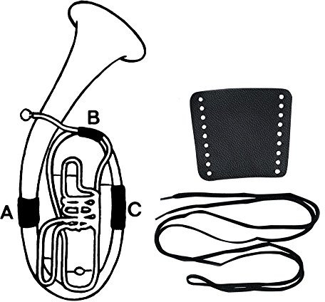 Gewa 720586 Handschutz Leder Waldhorn, Schnürverschluss