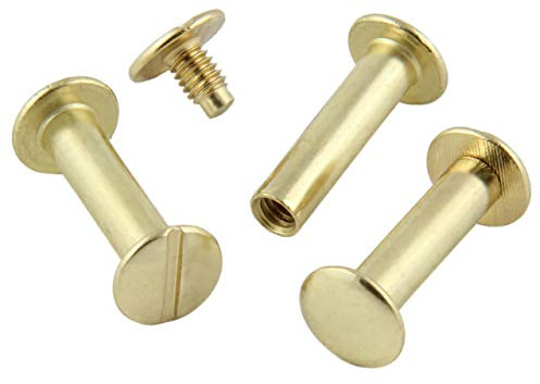 KLEBESHOP24 Buchschrauben vermessingt 20 mm, 20 Stück