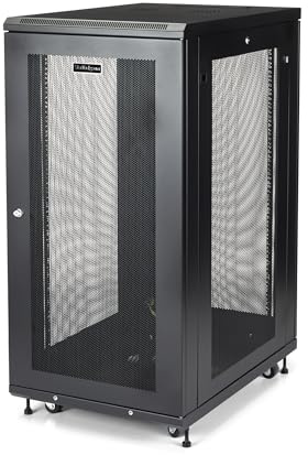 StarTech.com Armario Rack para Servidores 24U 19 4 Columnas, Rack de Servidores con Carriles de Montaje Ajustables