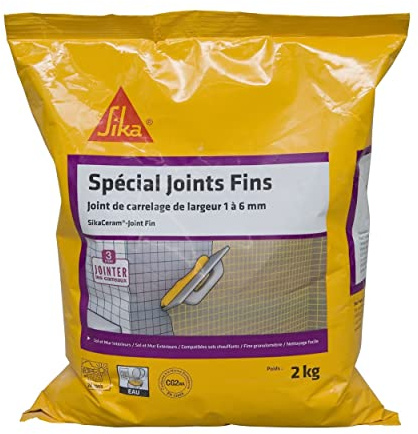 SIKA - Mortier joint de carrelage largeur 1 à 6 mm - SikaCeram Joint Fin Beige - Intérieur et Extérieur - Séchage rapide - Nettoyage facile - Prêt à gâcher - 2kg