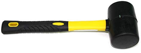 Gummihammer Schonhammer mit Kunststoffgriff 340g schwarz/gelb