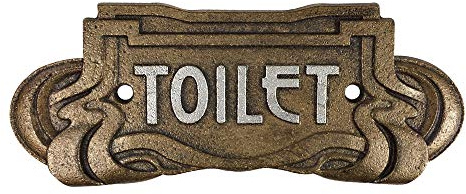 Türschild TOILET Gusseisen Bronze WC-Schild Belle Epoque Toilettenschild Antik-Stil