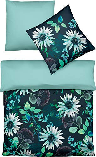 fleuresse Mako-Satin Bettwäsche Bed Art s Margeriten Evergreen