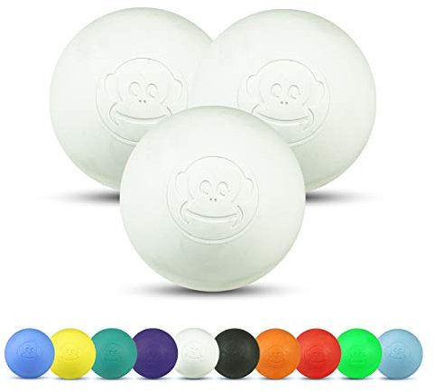 Captain LAX Massageball Original - Lacrosseball 3er Set, aus Hartgummi, mit den Maßen 6 x 6 cm geeignet für Triggerpunkt- & Faszienmassage/Crossfit