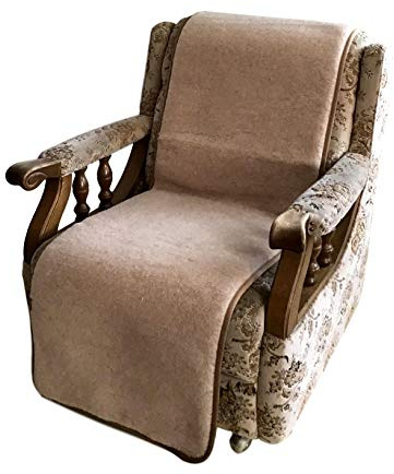 Sesselschoner Anti-Rutsch 100 % Wolle, 50 x 200 cm (Hellbraun/Beige)