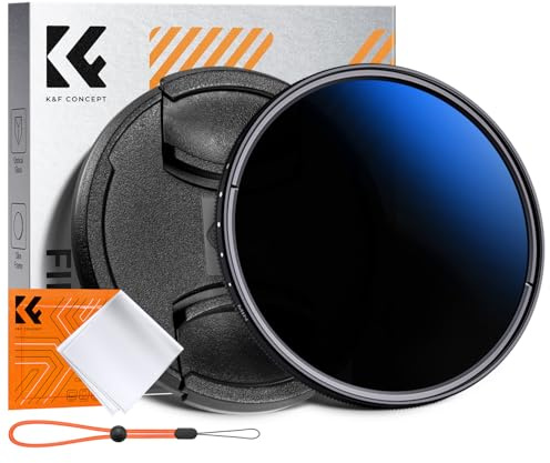 K&F CONCEPT ND Filter mit Objektivdeckel 77mm | Variabler Graufilter ND2-400 (1-9 Blenden),Optikglas mit 18-lagiger Nano-Beschichtung,Nano-Klear,FN303