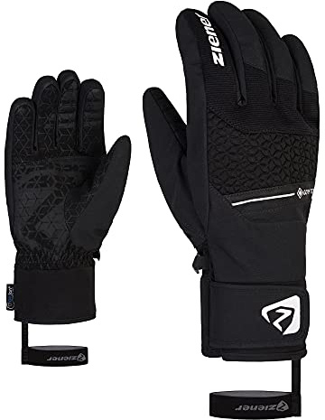 Ziener Guanti da sci in granito da uomo, per sport invernali, impermeabili, Gore-Tex Alpine Wool, nero, 10