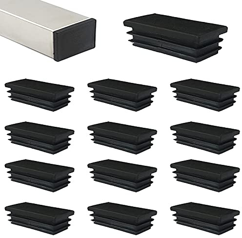 HJYZY 60X40mm Kunststoff Rechteck Rohrstopfen schwarz für Vierkantrohre für Vierkantrohr Stuhlgleiteinsätze 18 Stück