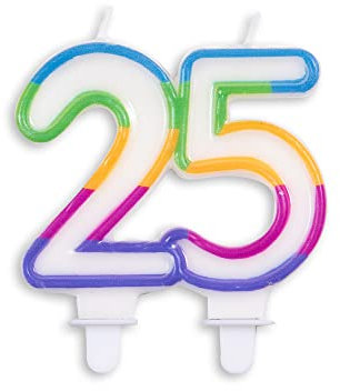 Party Factory Zahlenkerze für Geburtstagsparty, Tortenkerze (25)