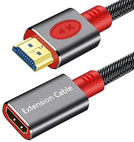 SHULIANCABLE HDMI Verlängerungskabel, HDMI 2.0 Verlängerung Stecker auf Buchse, unterstützt 4K@60Hz, 18Gbps, UHD 4K, 3D, HDR, ARC und Ethernet für TV Stick, HDTV, Xbox One, PS4, Switch usw. (0.5M)
