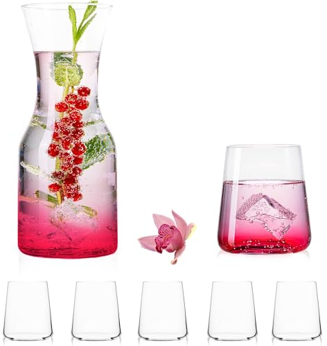 IMPERIAL dricksglas och karaff set av glas 450 ml/1 100 ml, 7 delar, vattenglas, vattenkaraff juiceglas, glaskanna