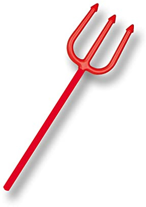AKH® Red Glow Dreizack - 22cm Größe | Halloween Knicklicht Spielzeug | Teufels-Dreizack | Für Horror Verkleidung Kostüm Zubehör - Kinder & Erwachsene