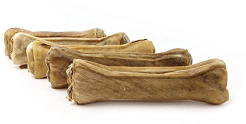 DOGBOSS 100% Natur Kauknochen 100% Hirschhaut oder 100% Pferdehaut in verschiedenen Größen (5er 100% Hirschhaut in 17 cm)