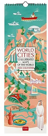 Legami - Wandkalender 2024, 12 Monate und Jahresplaner 2025, Platz für Notizen und Notizen, Wochennummer, Sternzeichen und internationale Feiertage, Einzelzellophanatur, 16 x 49 cm