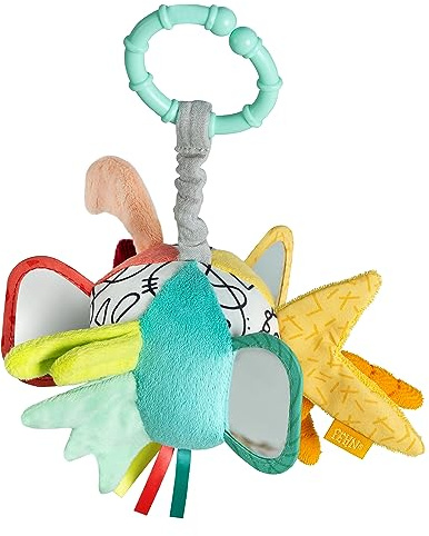 Fehn Greifball DoBabyDoo – Stoff-Spielball für Kinderwagen, Babybett und Babyschale zum Greifen und Geräusche erzeugen – fördert spielerisch Motorik – für Baby und Kleinkinder ab 3+ Monaten