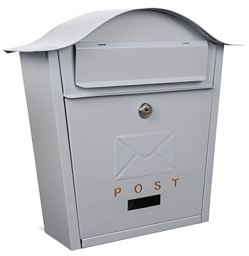 Assorted Collections Boîte aux Lettres Murale idéale pour sécuriser Lettres et Colis | Étanche et Durable, avec Un Design élégant et verrouillable (Gris)