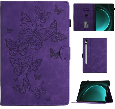 CASAFUNY Hülle für Samsung Galaxy Tab S10 Lite/S10 FE/S9 FE 10,9,Lila | PU Leder,S Pen Halter,Auto Schlaf/Wach,Schützhülle für Samsung Tab S10 Lite/S10 FE/S9 FE/S9