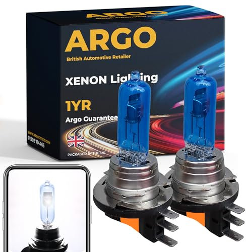 Argo H15 Headlight Bulb 55w Xenon White 6000k 12V Full High Low Dipped Main Beam Super Bright Halogen Upgrade Replacement Pj26t-1 715 H15 Bulb Front DRL Daytime Running Lights Car Bulbs