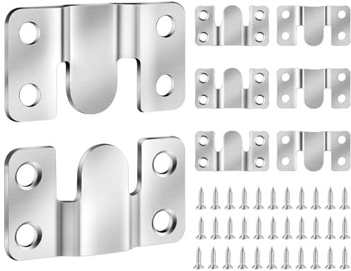 Caianwin 8 Stück Schwerlast Bilderrahmen Aufhänger Edelstahl – Ineinandergreifend für Foto, Spiegel, Wandhalterung und Möbelverbinder (54mm×30mm)