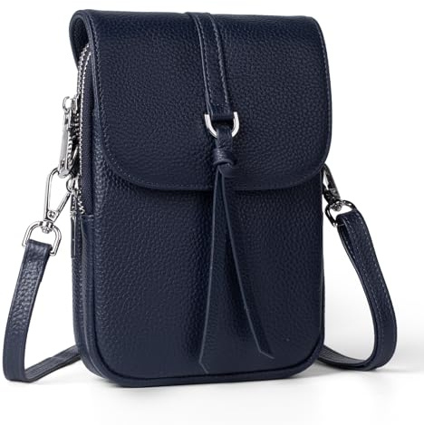 befen Echtleder Handytasche zum Umhängen Damen, RFID-Blockierung Handy Umhängetasche Damen Klein Handtasche Leder, Handytasche mit Geldbörse zum Umhängen, Crossbody Bag mit Verstellbar Schultergurt
