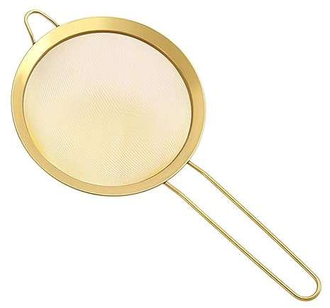 Colador Espumadera Cuchara Ranurada Inoxidable, Colador de aceite separado de malla, tamiz de harina Manual de acero inoxidable, coladores de filtro de malla de café y azúcar, accesorios for hornear e