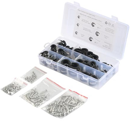 158 Pack Cushioned Insulated Pipe Wire Cable Clamps High Temperature Suitable for Automotive & Industrial Use