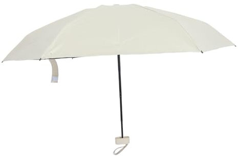 Parapluie Compact Upf50 Beige en Pongee, Léger et Portable pour Déplacement
