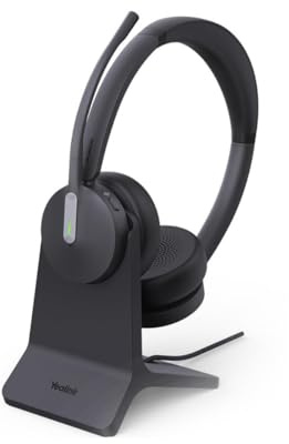 Yealink BH70 Dual Wireless Bluetooth Headset with Charging Stand and USB-C/A for PC connection – Certified for Teams