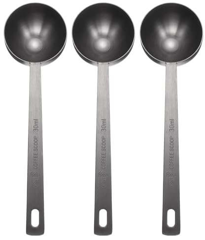 sourcing map 3pcs Single Measuring Spoon 2tbsp (6tsp, 30ml) Teaspoon/Tablespoon 304 Stainless Steel Single Tiny Square Bowl Measuring Spoon Long Handle Measure Scoop, Black
