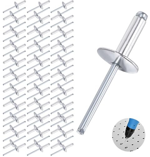 Set di rivetti ciechi in alluminio, 4,8 x 10 x 16 mm, rivetti ciechi in alluminio, 4,8 x 10 x 16 mm, per navi e scaffali, mobili industriali (argento)