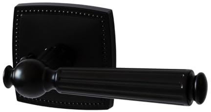 Serrure de porte française silencieuse noire améliorée pour chambre à coucher – Poignée de porte intérieure en bois de type B Mécanisme de verrouillage sécurisé et silencieux, idéal pour l'intimité et