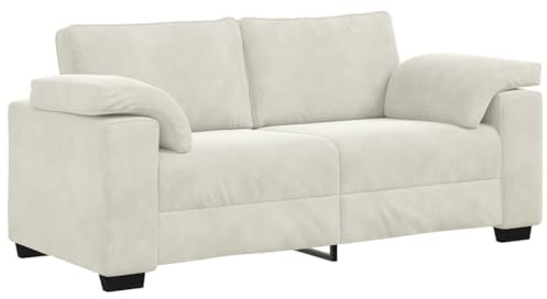 vidaXL Zweisitzer-Sofa Creme 140 cm Samt, 2-Sitzer-Sofa, Couch, Wohnzimmer-Sitzmöbel, Sofa, gepolstertes Sofa, Wohnzimmersofa, 2-Sitzer-Couch
