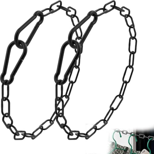 2 Pack 20 Inch Welded Link Gate Security Chain, with Self-Locking Carabiners