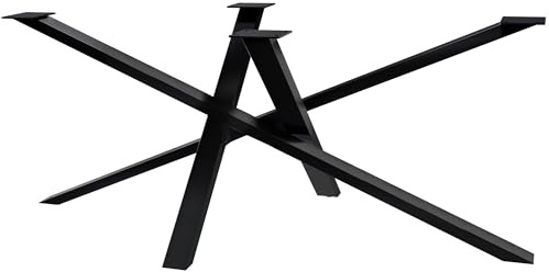 CLP Tischbeine Metall schwarz Finney, Tischkufen für DIY-Esstische, Tischgestell aus pulverbeschichtetem Stahl, Höhe 72 cm Farbe schwarz Größe 180x80x72 cm