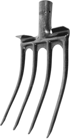 Parliky Horca de Acero Inoxidable de Dientes para Jardinería y Agricultura Cabeza de Horquilla Resistente para Airear y Tierra Herramienta Manual para Labranza y Abono Compatible con