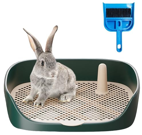 Tfwadmx Rabbit Litter Box Guinea Pig Litter Boxes Small Animal Toilet Corner Pan Rectangle Potty Trainer for Ferret, Chinchilla(15.7 x 11.8 x 3.9)