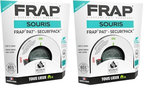 FRAP Pat’ SECURI’Pack – Innovation Anti-Souris – Poste d’Appâtage Sécurisé avec 50g de Pâte Intégrée – Réutilisable, Prêt à l’Emploi – sans Contact – 80% Matière Recyclée – Fabriqué en France