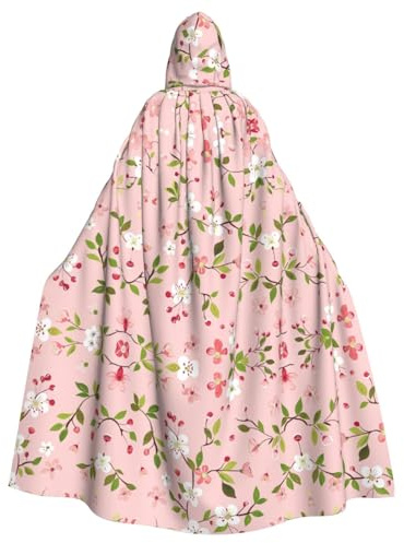 aacghh Jolie cape à capuche pour femme avec imprimé fleurs de cerisier rose