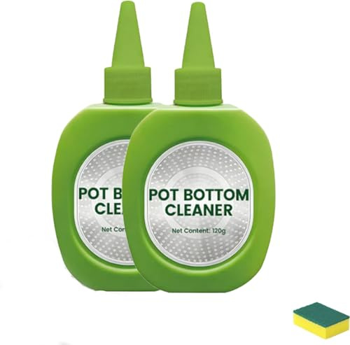 Pot Bottom Stain & Grime Remover, Stainless Steel Burnt Pot Cleaner(2pcs) | Powerful Burnt Residue Remover, Multi Purpose Powerful Cleaner for Pots, Pans, Bakeware & Grills