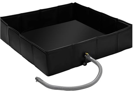 Foldable Shower Base – PVC 104x104x25cm | Portable Waterproof Shower Basin With Drainage System, Folding RV Showers Tray | For Outdoor Camping Travel Pets Bathing Hiking Adventure Use