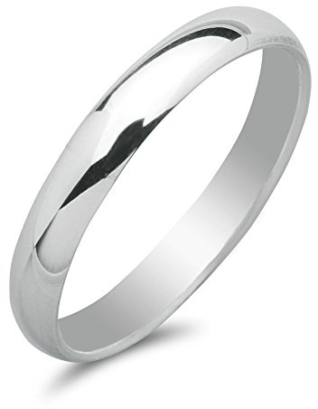 81stgeneration Bague en Argent Sterling 925 avec Bande Unie de 3mm | Alliance Classique | Bague de Promesse et de Fiançailles Simple | Bagues pour Hommes en Argent Massif