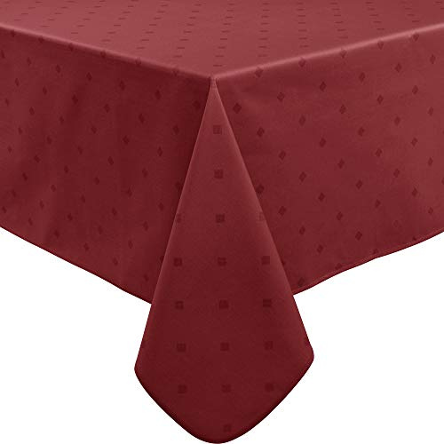 Erwin Müller abwaschbare Tischdecke, Tischwäsche Neuss im Rautendesign Burgund Größe 130x220 cm - acrylversiegeltes Gewebe für leichtes Wischen