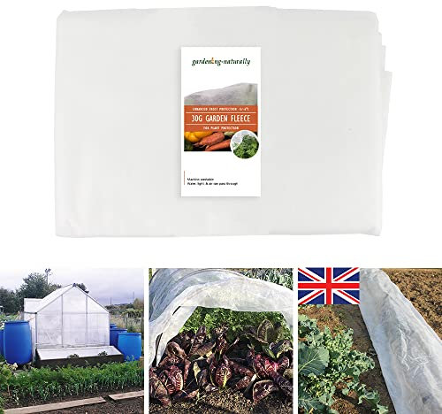 Garden Fleece Heavyweight 30g Garden Fleece Heavy Duty 30g, 2 x 5m Horticultural Fleece for Plants, Plant Fleece Frost Protection, Frost Protection for Plants, Warmacrop ® Protects down to -5/-6