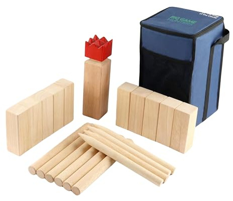 Bois de Feuillu Kubb Game - dans Un Sac de Transport - Echecs Viking - Chasseurs de Gros gibiers