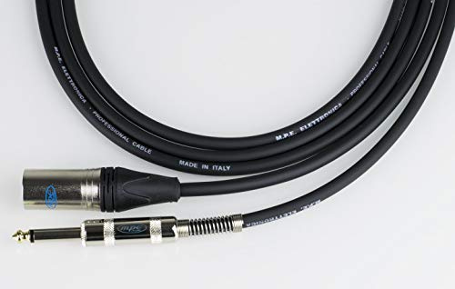 MPE Cavo collegamento casse attive mixer Made in Italy con 1 XLR cannon maschio e 1 Jack mono maschio 6,3mm MOD M510 (10 MT)