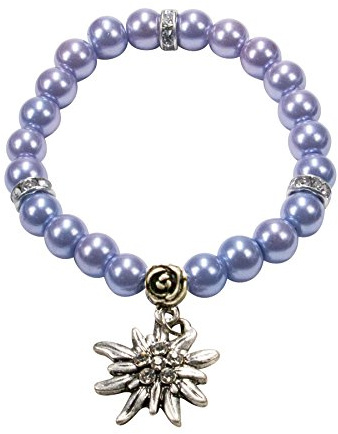 Alpenflüstern Perlen-Trachten-Armband Fiona mit Strass-Edelweiß - Damen-Trachtenschmuck, elastische Trachten-Armkette, Perlenarmband in traditionellen Farben DAB011