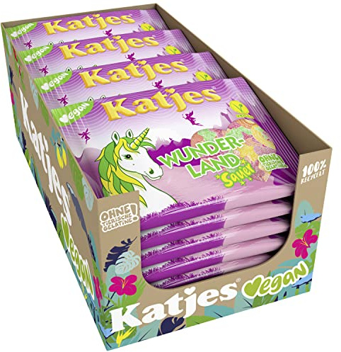 Katjes Wunderland Vorratspack – Saure Fruchtgummi Süßigkeiten – In magischen Formen und Farben – Alles Veggie (20 x 200g)