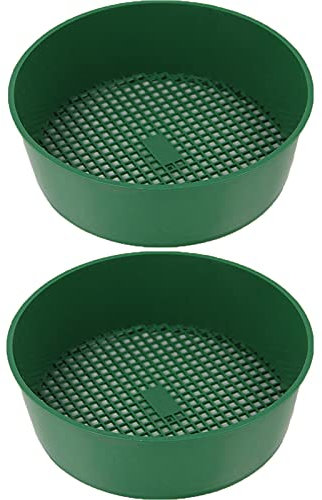 Gartensieb Rundsieb Bodensieb Sand Garten Siebs Kunststoffsieb für Kompost Boden Steingitter Grün Boden Pflanzen Samen Sieb Filtration Große Steine und Zweig aus Boden Gartengerät (2 Stücke)