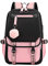 Ragazze Adolescenti Zaino Scuola Medio Studenti Bookbag Outdoor Daypack Con Porta di Ricarica USB 4# Nero Rosa Medium