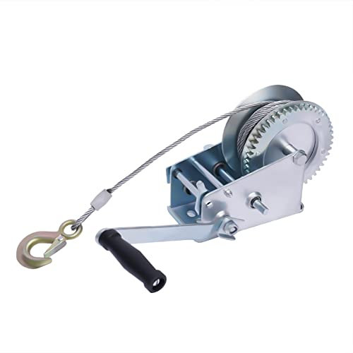 NaMaSyo Cabrestante manual con 10 m de cuerda de alambre, cabrestante para barco, cabrestante de salvamento, cabrestante forestal, cable de mano eficiente, 3300 libras